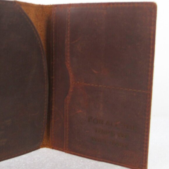 LEFT COAST DISTRESSED LEATHER PASSPORT COVER - Picture 7 of 13